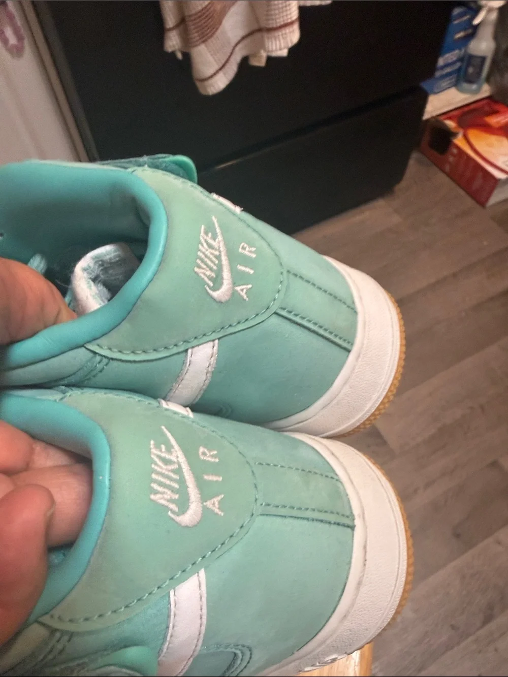 Nike Kids Mid-Top Sneakers in Teal and White